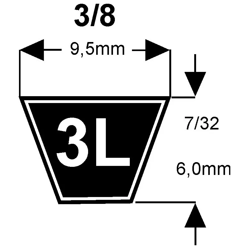COURROIE KEVLAR 3/8X42 ROUGE