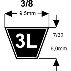 COURROIE KEVLAR 3/8X39 ROUGE