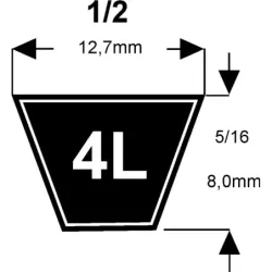 COURROIE KEVLAR 1/2X29 ROUGE