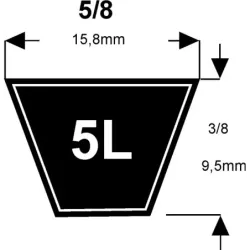 COURROIE KEVLAR 5/8X66 ROUGE