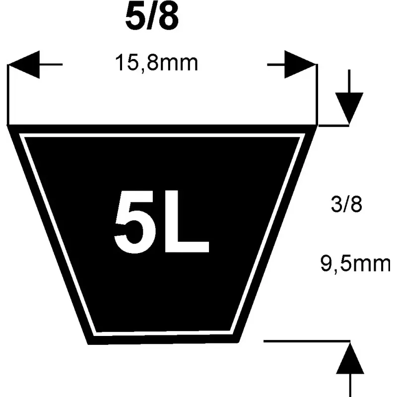 COURROIE KEVLAR 5/8X65 ROUGE