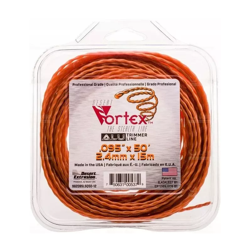 FIL VORTEX ORANGE NYLON / ALU 2.4 X 15M