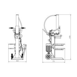 FENDEUSE À BOIS ANOVA RLT15GC VERTICALE À ESSENCE 15 TONNES -