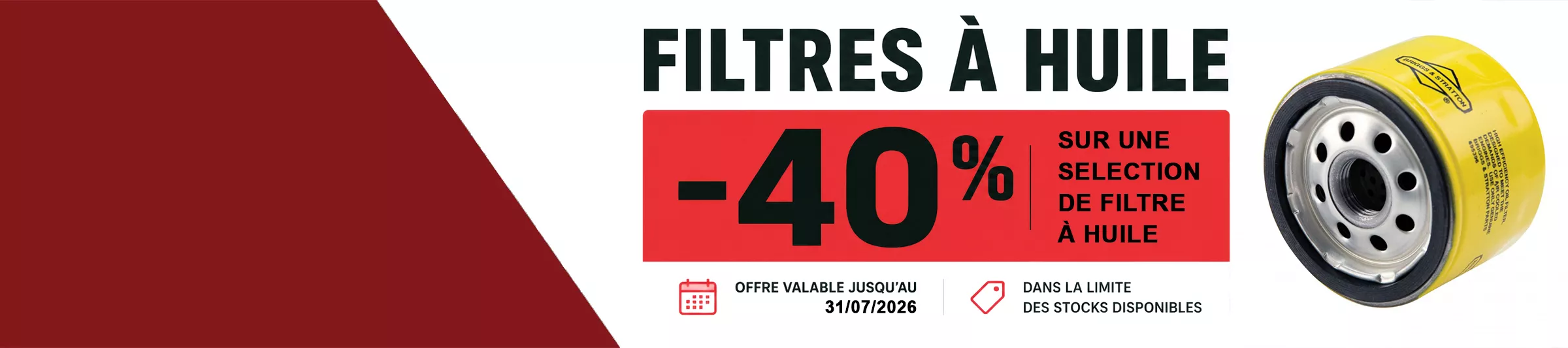 -40% Sur une sélection de Filtres à Huiles 