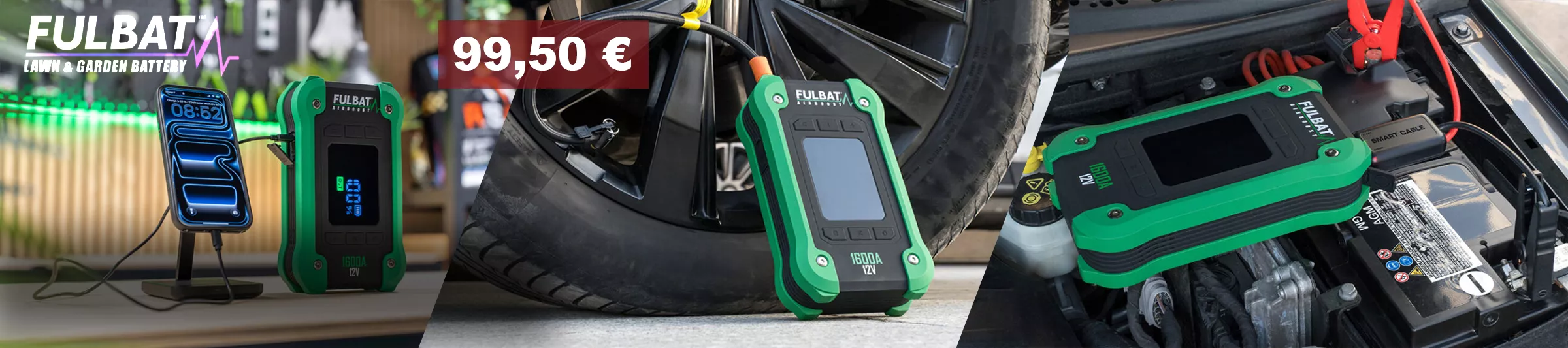 BOOSTER LITHIUM 1600A + COMPRESSEUR 10.4 bar + LED